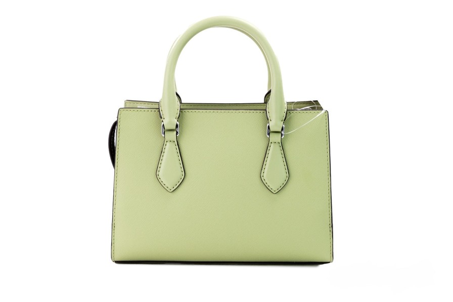 Women Michael Kors Women Satchel Bags | Michael Kors Sheila Small Light Sage Vegan Leather Center Zip Satchel