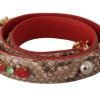 Women Dolce & Gabbana Women'S Leather Accessories | Dolce & Gabbana Brown Python Leather Crystals Shoulder Strap