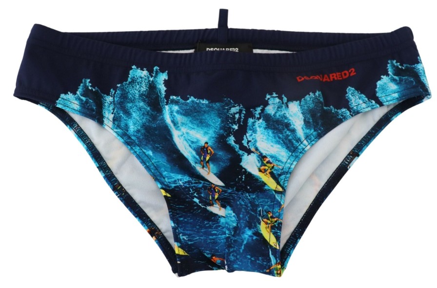 Men Dsquared² Men'S Swimwear | Dsquared Multicolor Graphic Print Men Swim Brief Swimwear