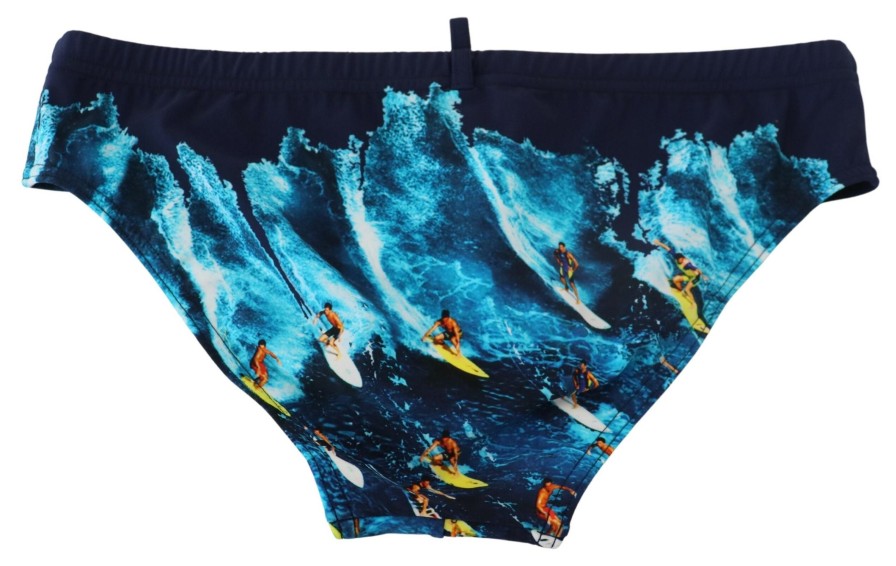 Men Dsquared² Men'S Swimwear | Dsquared Multicolor Graphic Print Men Swim Brief Swimwear