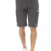 Men Baldinini Trend Men'S Shorts | Baldinini Trend Elegant Black Cotton Cargo Shorts