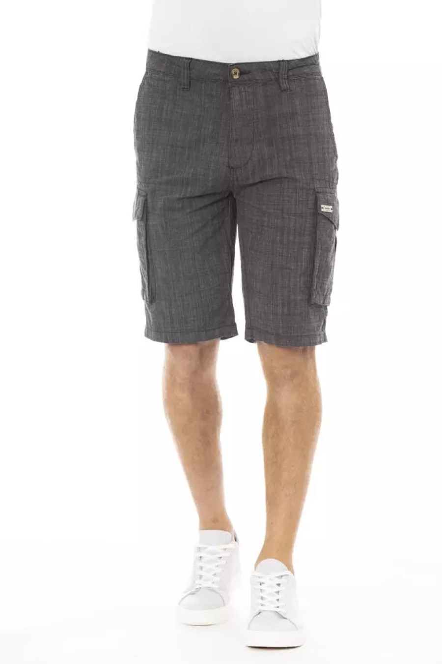 Men Baldinini Trend Men'S Shorts | Baldinini Trend Elegant Black Cotton Cargo Shorts