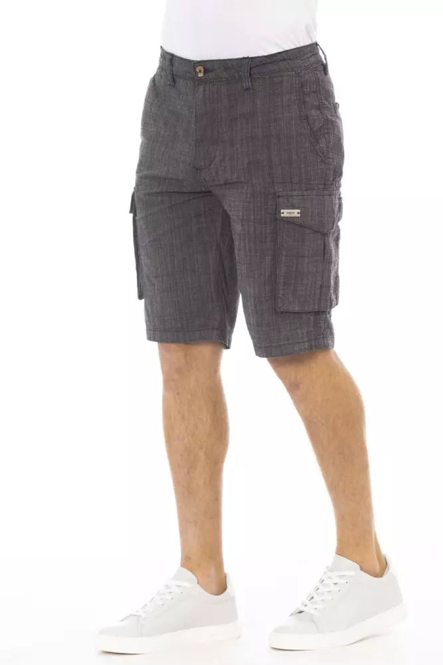 Men Baldinini Trend Men'S Shorts | Baldinini Trend Elegant Black Cotton Cargo Shorts