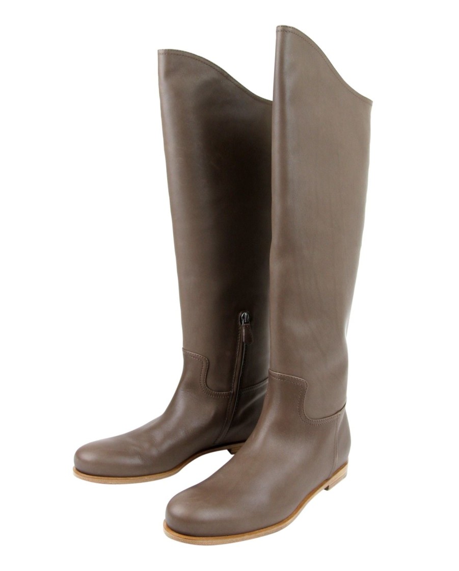 Women Bottega Veneta Women'S Boots | Bottega Veneta Women'S Brown Leather Tall Boots