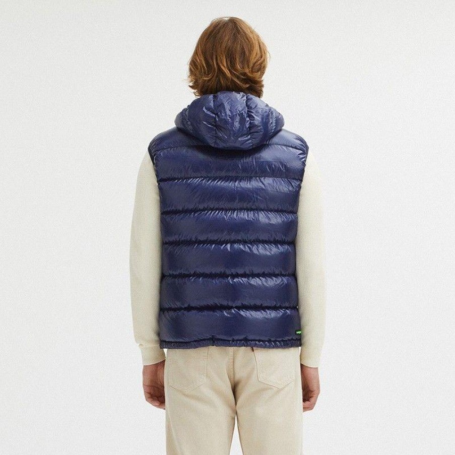 Men Centogrammi Men'S Vests | Centogrammi Reversible Hooded Duck Feather Vest