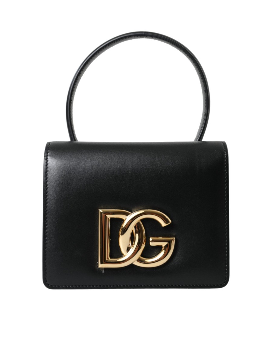 Women Dolce & Gabbana Women Belt Bags | Dolce & Gabbana Black Leather Mini Belt Waist Dg Girls Purse Bag