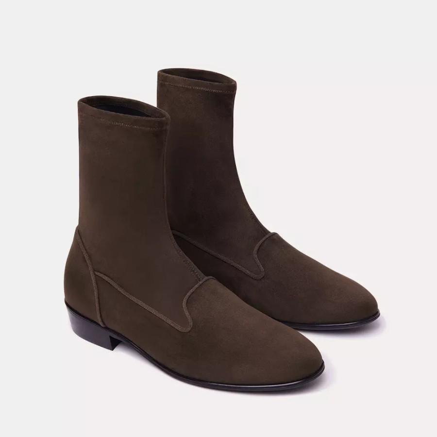 Men Charles Philip Men'S Boots | Charles Philip Elegant Suede Ankle Boots With Rubber Sole