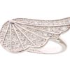 Women Nialaya Women'S Rings | Nialaya Silver Womens Wing Clear Cz 925 Silver Ring