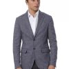 Men Verri Men'S Blazers | Verri Blue Polyester Blazer