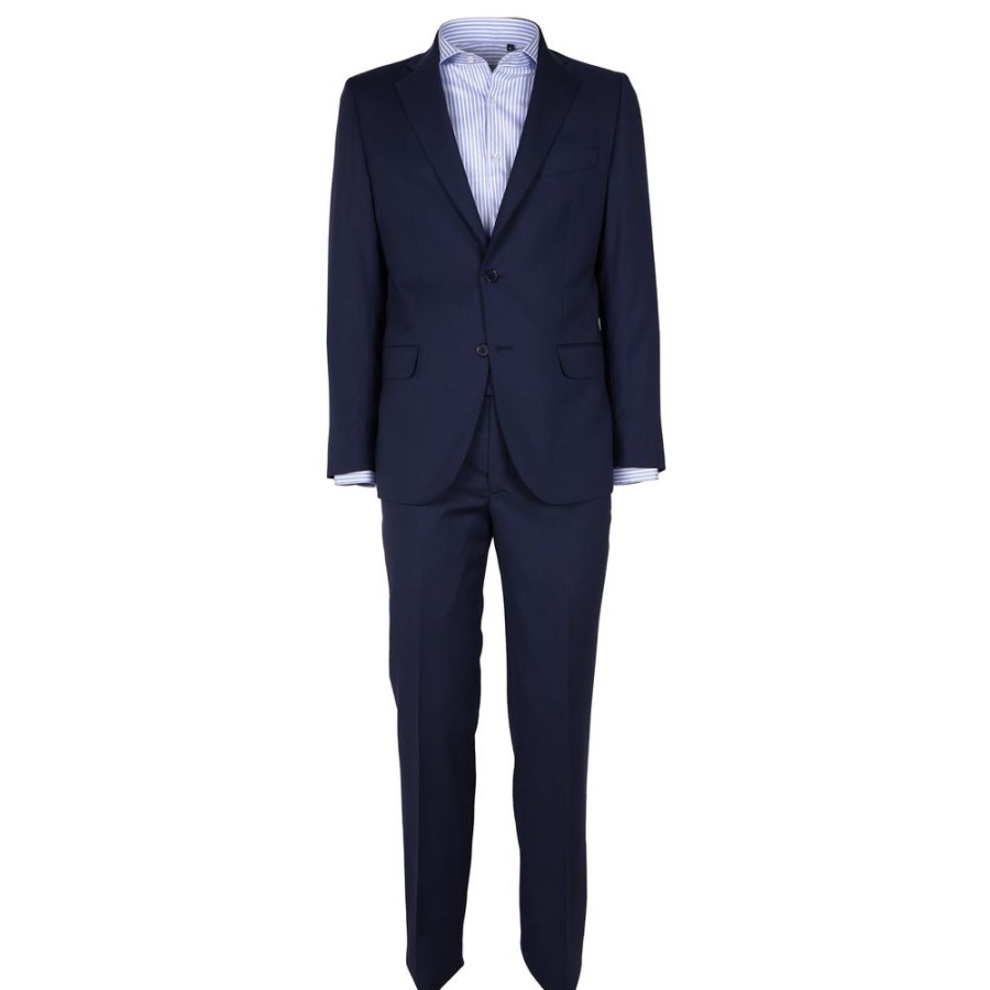 Men Made in Italy Men'S Suits | Made In Italy Blue Wool Vergine Suit