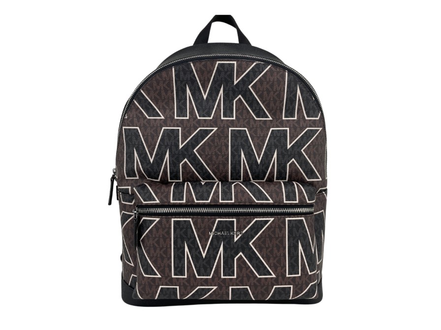 Women Michael Kors Women Backpacks | Michael Kors Cooper Large Brown Signature Pvc Graphic Logo Backpack Bo