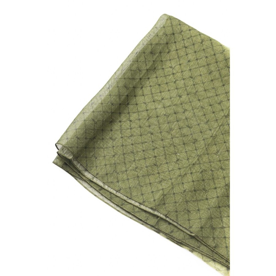 Men Trussardi Men'S Scarves | Trussardi Elegant Green Printed Modal Scarf For Men