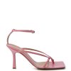 Women Bottega Veneta Women'S Sandals | Bottega Veneta Pink Nappa Leather 'Stretch' Sandal