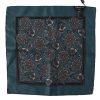 Men Dolce & Gabbana Men'S Handkerchief | Dolce & Gabbana Blue Floral Silk Square Handkerchief Scarf