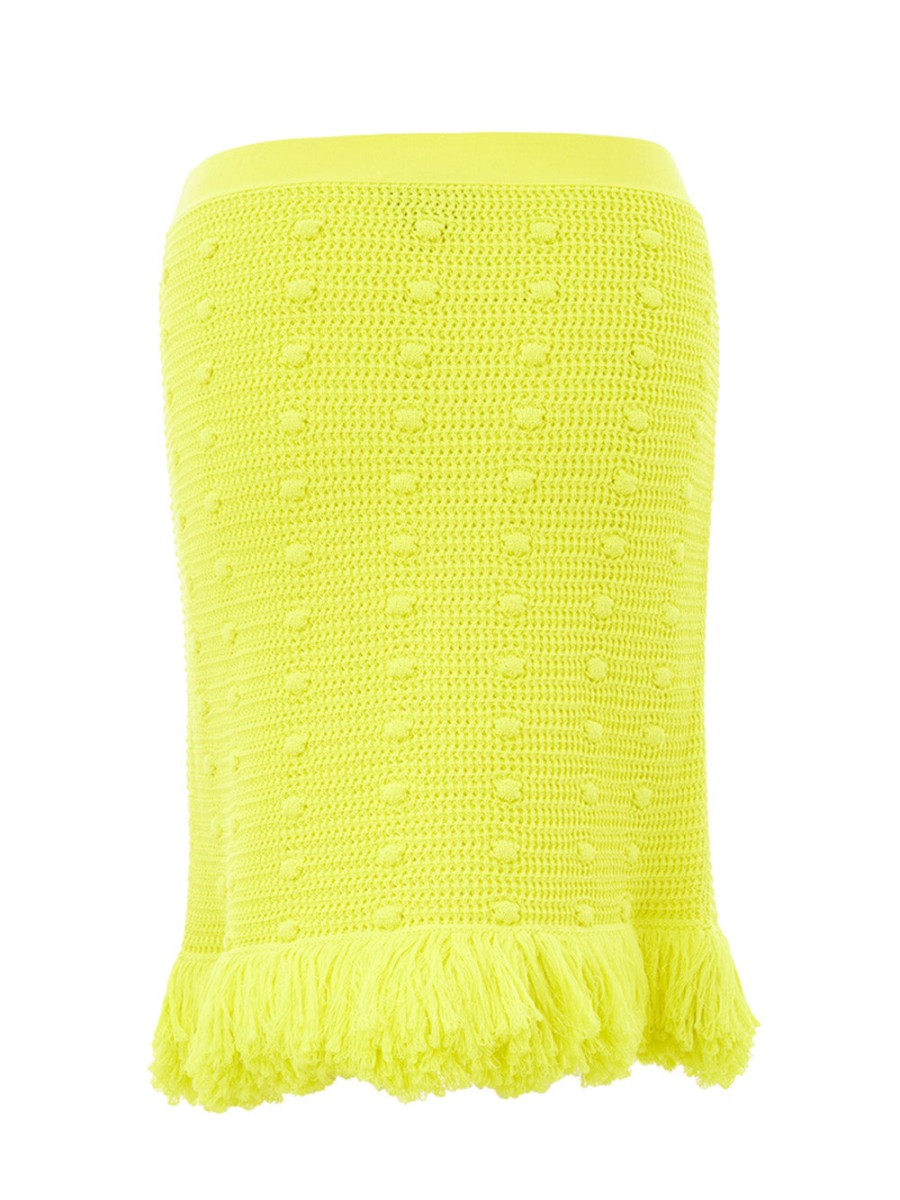 Women Bottega Veneta Women'S Skirts | Bottega Veneta Knitted Yellow Skirt