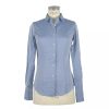 Women Made in Italy Women'S Shirts | Made In Italy Chic Blue Italian Slim Fit Women'S Blouse