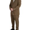 Men Dolce & Gabbana Men'S Suits | Dolce & Gabbana Brown 2 Piece Single Breasted Taormina Suit