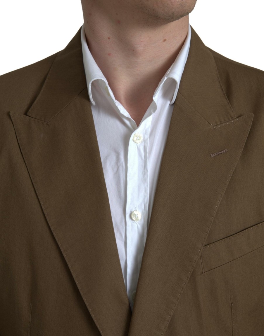 Men Dolce & Gabbana Men'S Suits | Dolce & Gabbana Brown 2 Piece Single Breasted Taormina Suit