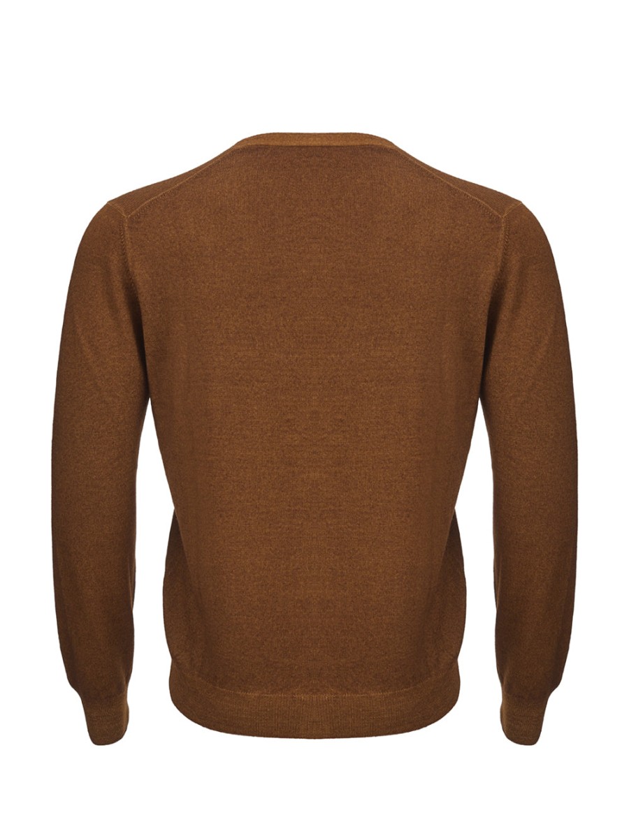 Men Gran Sasso Men'S Cardigans | Gran Sasso Brown Extra Fine Wool Cardigan