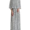 Women Dolce & Gabbana Women'S Dresses | Dolce & Gabbana White Polka Dot A-Line Pleated Maxi Dress