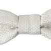 Men Dolce & Gabbana Men'S Ties & Bowties | Dolce & Gabbana Ivory Silk Adjustable Neck Papillon Men Bow Tie