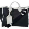 Men Dolce & Gabbana Men'S Shoulder Bags | Dolce & Gabbana White Blue Leather Shopping Tote Bag