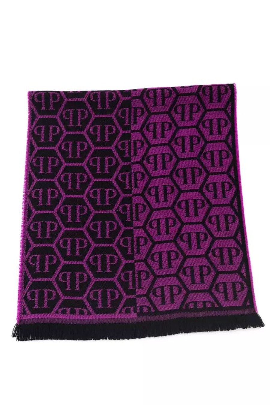 Men Philipp Plein Men'S Scarves | Philipp Plein Elegant Monogram Fringed Scarf