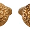 Men Dolce & Gabbana Men'S Cufflinks | Dolce & Gabbana Gold Plated Brass Round Pin Men Cufflinks