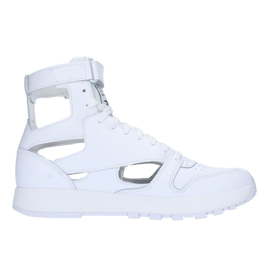 Men Reebok x Maison Margiela Men'S Sneakers | Reebok X Maison Margiela Avant-Garde Tabi Toe White Leather Sneakers