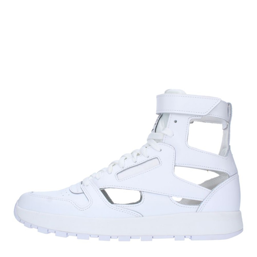 Men Reebok x Maison Margiela Men'S Sneakers | Reebok X Maison Margiela Avant-Garde Tabi Toe White Leather Sneakers