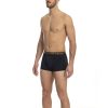 Men Cavalli Class Men'S Underwear | Cavalli Class Classic Blue Cotton Trunks Twin-Pack