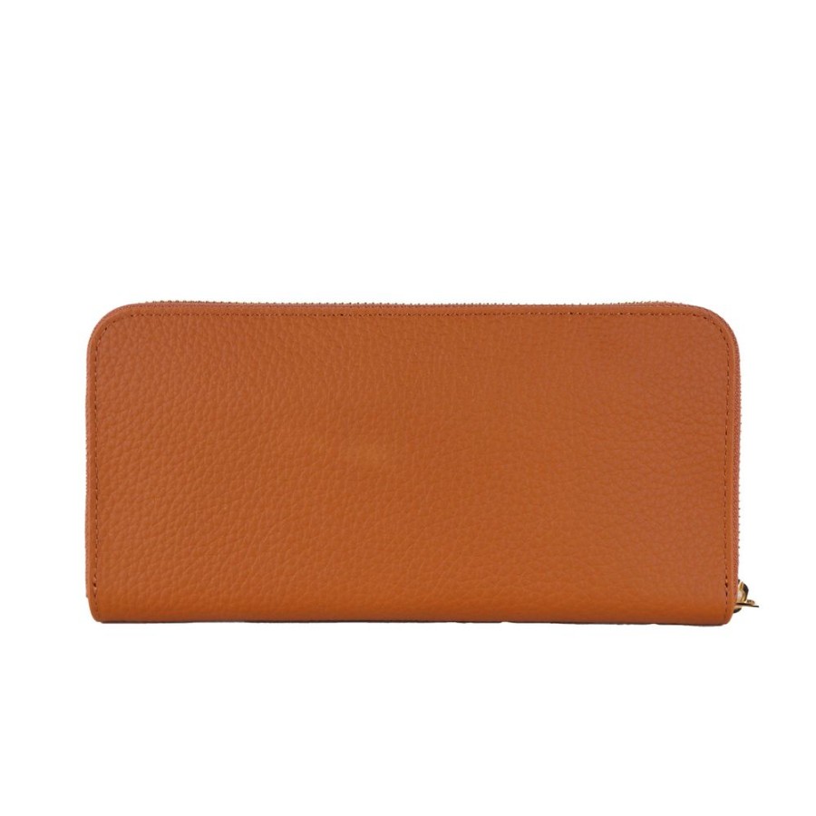 Women Baldinini Trend Women'S Wallets | Baldinini Trend Elegant Orange Leather Zip Wallet