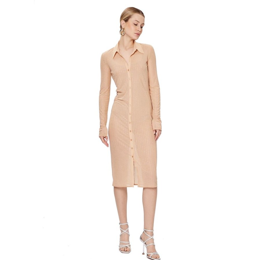 Women Patrizia Pepe Women'S Dresses | Patrizia Pepe Beige Polyester Dress