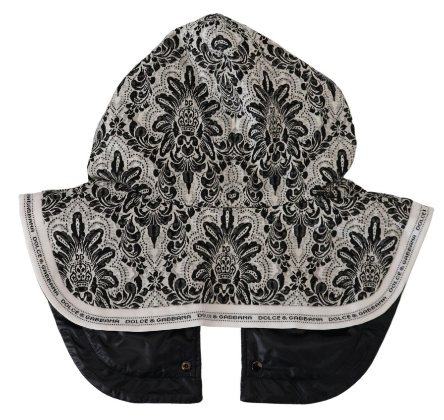 Men Dolce & Gabbana Men'S Hats & Caps | Dolce & Gabbana White Floral Whole Head Wrap One Size Cotton Hat