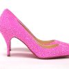 Women Christian Louboutin Women'S Pumps | Christian Louboutin Hot Pink Embellished High Heels Pumps