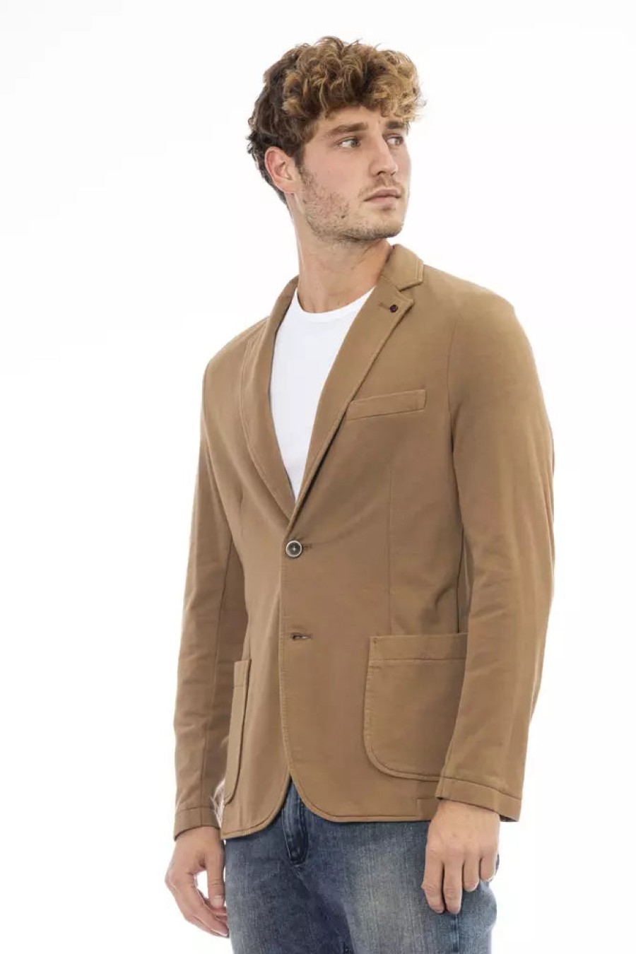 Men Distretto12 Men'S Blazers | Distretto12 Elegant Cotton-Elastane Fabric Jacket