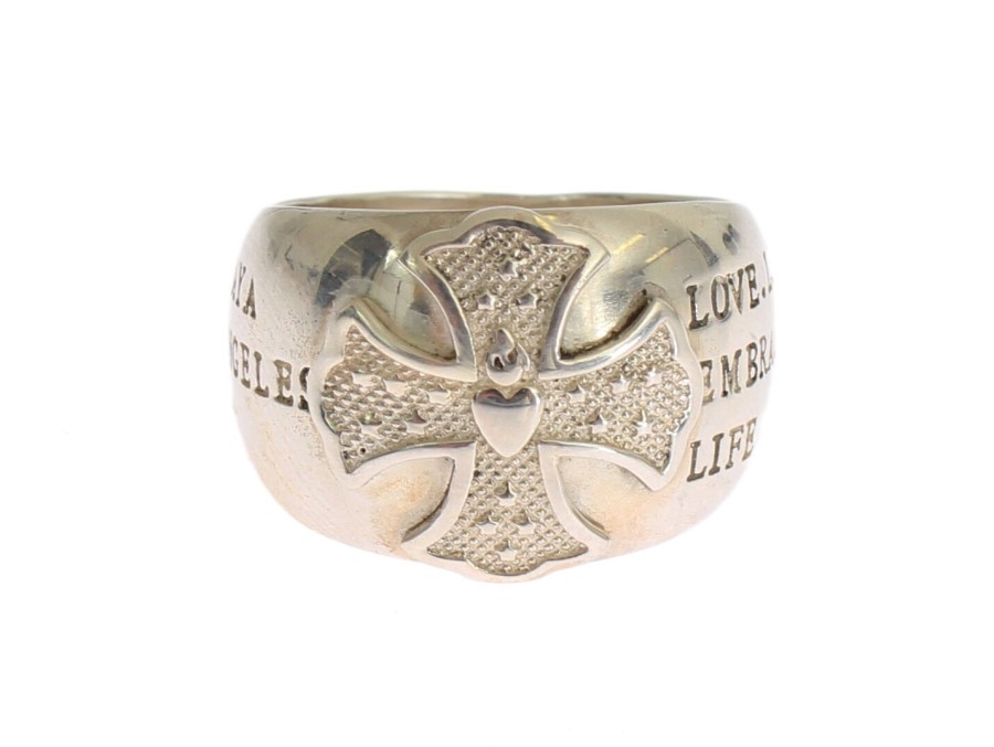 Women Nialaya Women'S Rings | Nialaya Silver Cross Womens 925 Sterling Ring