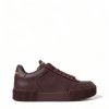 Women Dolce & Gabbana Women'S Sneakers | Dolce & Gabbana Bordeaux Calfskin D.N.A Milano Sneakers Shoes