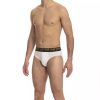 Men Cavalli Class Men'S Underwear | Cavalli Class Chic White Bi-Pack Briefs With Logo Waistband