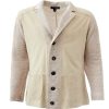 Men Lardini Men'S Cardigans | Lardini Beige Cardigan/Blazer In Blend Linen