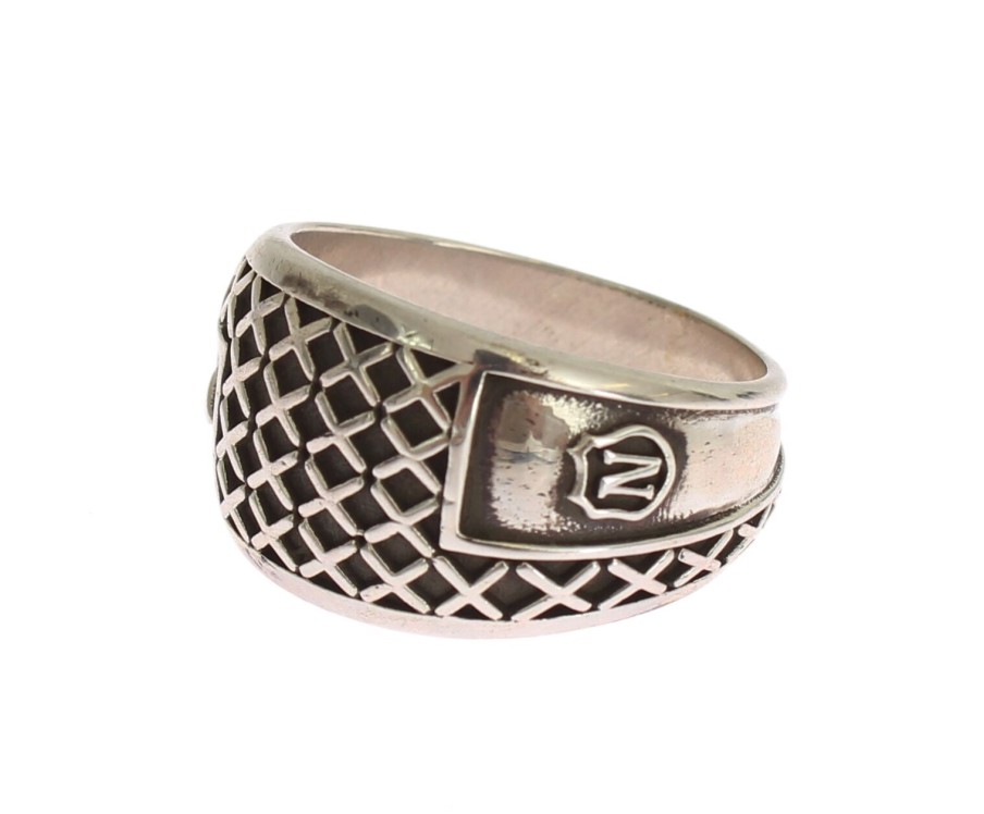 Men Nialaya Men'S Rings | Nialaya Silver Rhodium 925 Sterling Ring