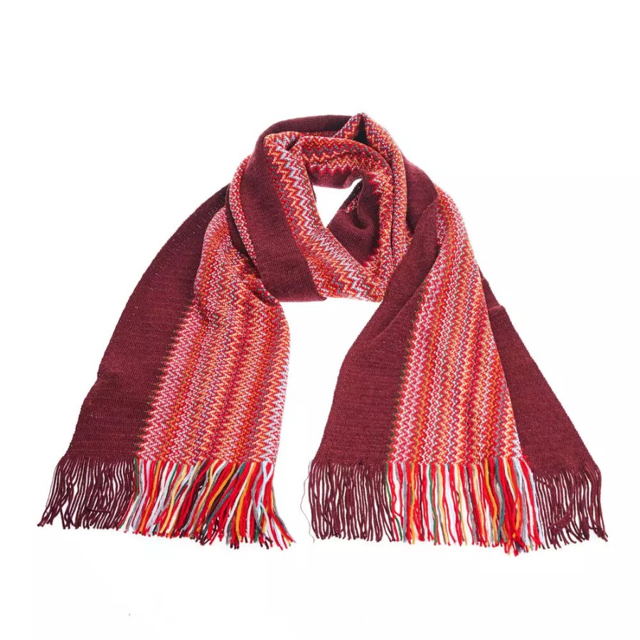 Men Missoni Men'S Scarves | Missoni Geometric Pattern Fringed Luxury Scarf