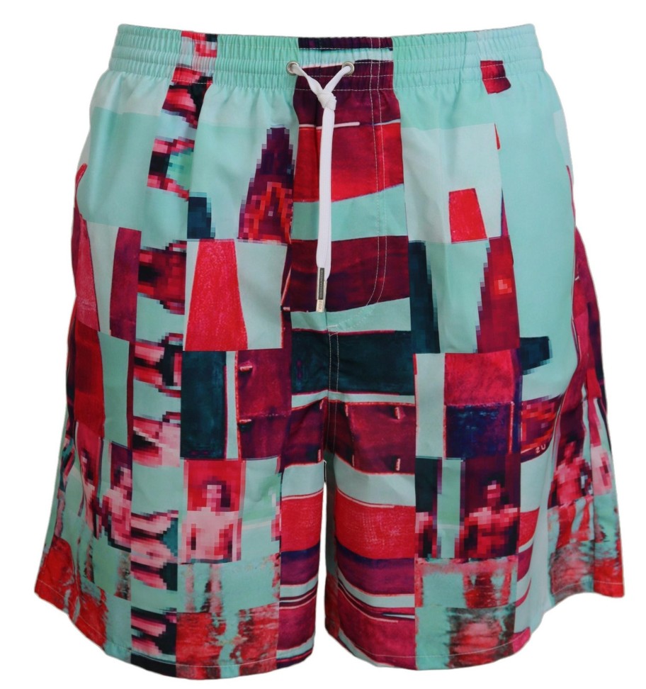 Men Dsquared² Men'S Swimwear | Dsquared Multicolor Printed Beachwear Shorts Swimwear