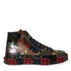 Men Dolce & Gabbana Men'S Sneakers | Dolce & Gabbana Multicolor Camouflage High Top Men Sneakers Shoes