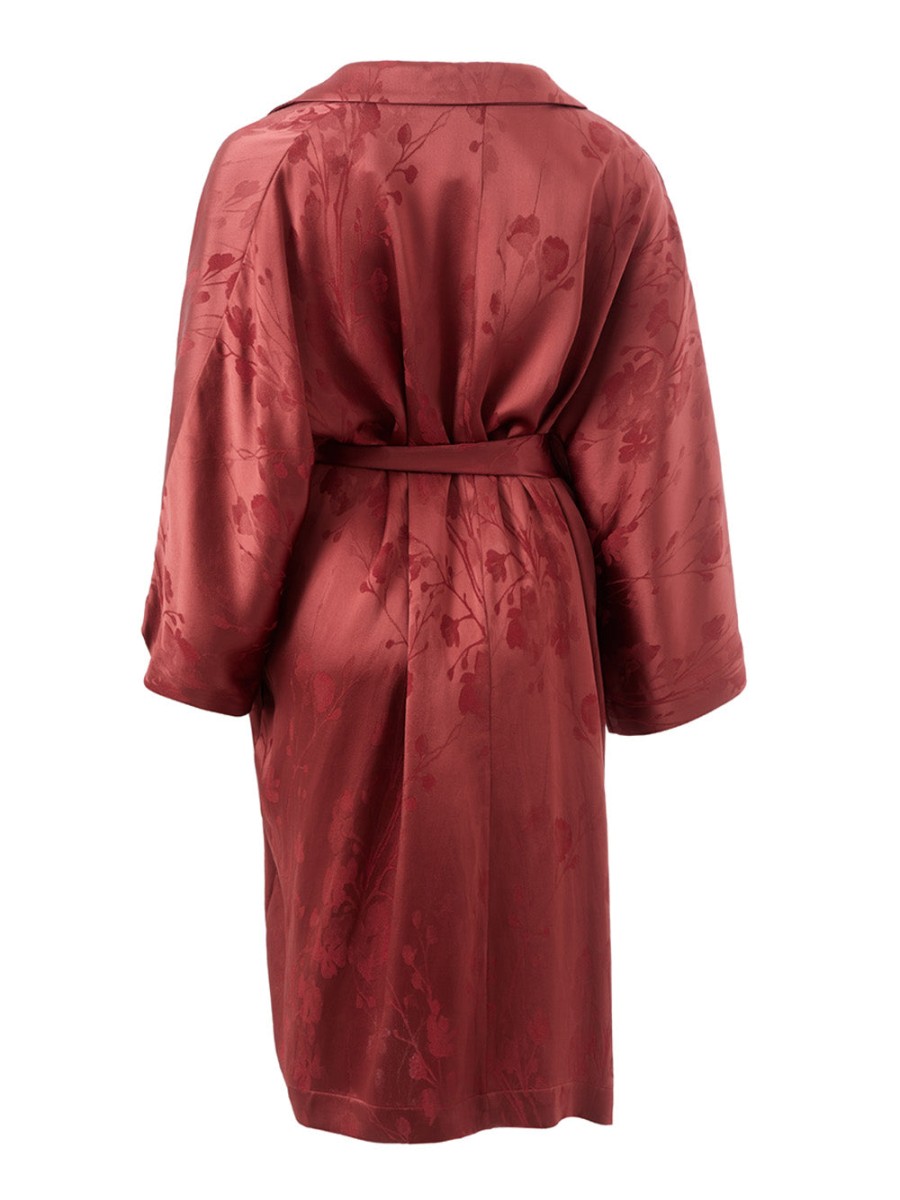 Women Lardini Women'S Vest | Lardini Red Allover Printed Robe Trench Coat