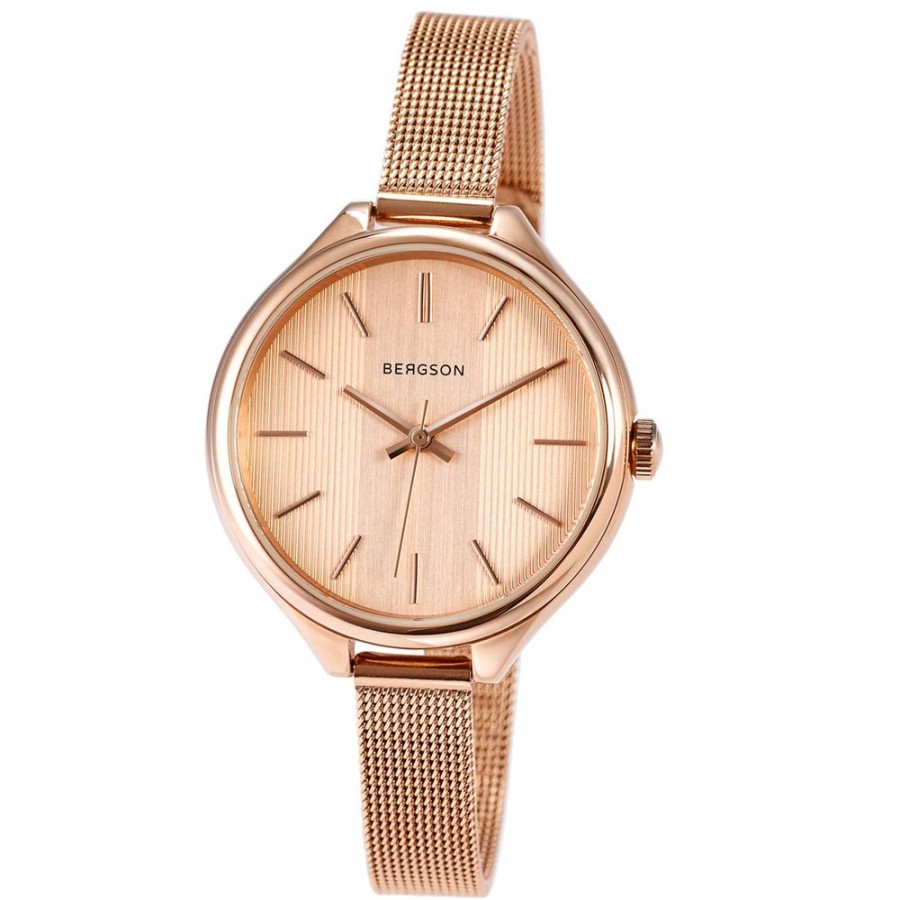 Women Bergson | Bergson Rose Gold Women Watch