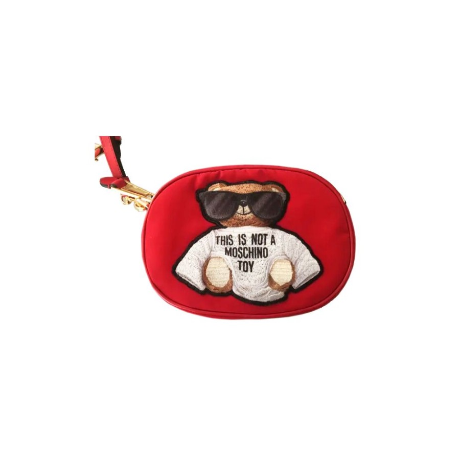 Women Moschino Couture Women Belt Bags | Moschino Couture Chic Embroidered Nylon Belt Bag