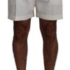 Men Dolce & Gabbana Men'S Shorts | Dolce & Gabbana White Cotton Bermuda Casual Shorts