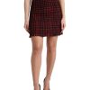 Women Dolce & Gabbana Women'S Skirts | Dolce & Gabbana Black Red Cotton High Waist Tartan Tweed Mini Skirt