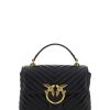 Women PINKO Women'S Handbags | Pinko Black Calf Leather Love Lady Mini Handbag